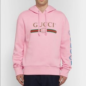 Gucci Appliqué Hoodie Pink